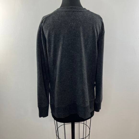 Daily Ritual Black Gray Distressed Sweatshirt Round Neck Long Sleeve Pullover M? - Picture 6 of 7